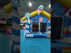 Candy Themed PVC 3x3m Kids Inflatable Bounce House Indoor Jump House Bounce