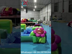 Outdoor Bounce House With Slide Jungle Animals Inflatable Bouncy Castle With Slide Combo