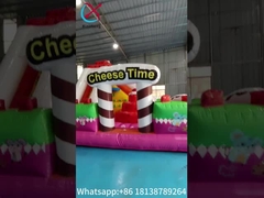 New Design PVC Inflatable Bouncy Castle Cheese Time Inflatable Fun City With High Slide