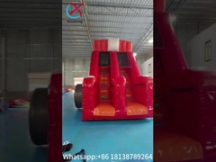 Customized Inflatable Slide Fire Fighting Truck Carton Inflatable Double Dry Slides