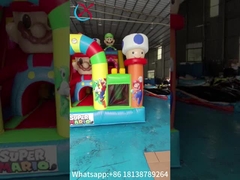 Inflatable Jumping Slide Playground With Blower Super Mario Theme Park Inflatable Dry Slide