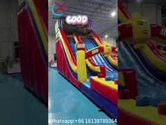 Tarpaulin Giant Inflatable Dry Slide Inflatable Castle LEGO Theme For Kids And Adults