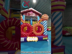 Commercial 0.55mm PVC Inflatable Obstacle Courses Candy Theme Games Outdoor Jumping Castle