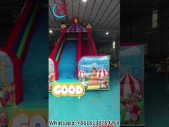 Commercial Digital Printing Inflatable Big Slides Clown Circus Printing Inflatable Slides Castle