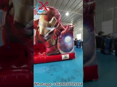 New Design Digital Printing Inflatable Bounce House With Slides Marvel Iron Man