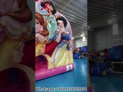 New Design Digital Printing Inflatable Bounce House With Slides Disney Princess Inflatable Jumping