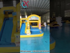 Commercial Fireproof Inflatable Combo SpongeBob SquarePants Bounce House With Slides