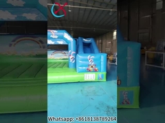 Popular PVC Tarpaulin Inflatable Bounce House With Slide Blue Sky Inflatable Combo For Outdoor