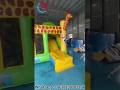 Commercial Grade Outdoor Inflatable Combo Zoo Giraffe Inflatable Bounce House With Slide Funny