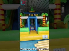 Commericial Inflatable Slide Palm Inflatable Double Dry Slides Outdoor