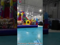 Inflatable LEGO Bouncy Castle With Slide Combo Digital Printing