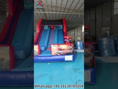 PVC Inflatable Slide Spiderman Hero Inflatable Double Dry Slides