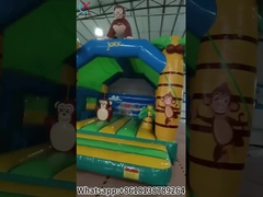 Inflatable Bouncer With Slide Combo Jungle Monkey Inflatable Castle