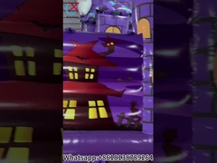 Inflatable Fun City Halloween Pumpkins Purple Inflatable Castle