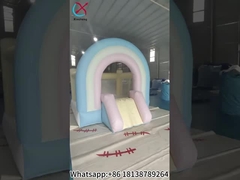 Bounce House Slide Combo Rainbow Indoor Inflatable Bounce With Slide