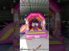 View Factory Girls Princess Inflatable Bouncy Castle With Slide Pink Bouncy Castle Demo