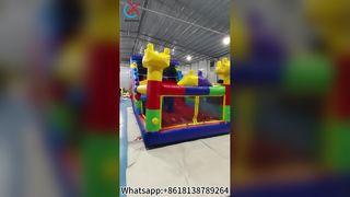 Colorful Bounce House Castle with Slide Fun