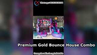 Commercial Gold Inflatable Bounce House With Slide