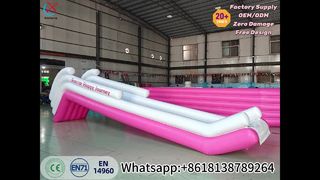 Pink Inflatable Yacht Water Slide Luxury Fun
