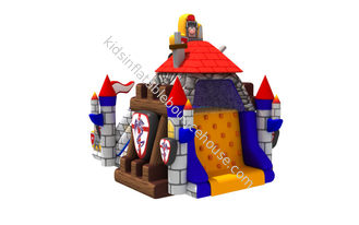 New Big Blow Up Guard Themed Waterproof Commercial Inflatable Water Slides Castle  Dry Slide with Rock Climbing Wall