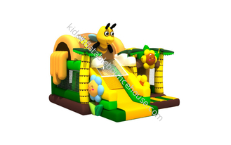 Double Stitching Inflatable Combos Bounce House Obstacle Course Lovely Bee Honey Jar With Snail