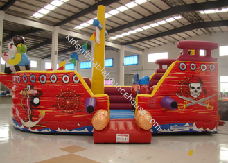 Double Stitching Pirate Bounce House , Pirate Ship Inflatable Bouncer 10 X 5 X 4m