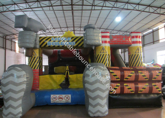 Inflatable Construction worker themed combo PVC material inflatable jumping house building combo for sale