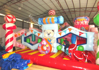 Digital painting inflatable candy house fun city big inflatable Christmas candy themed amusement park