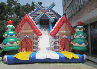 New 2019 Christmas inflatable slide big Xmas inflatable slide inflatable windmill snowman high slide