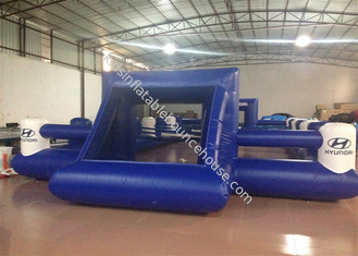 Outdoor Funny Inflatable Football Games Digital Printing dark blue customized inflatable football area