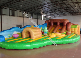 Adorable Bear Inflatable Fun City Amusement Park Big Farmland For Kindergarten Baby