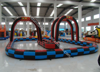 Outdoor Games Inflatable Race Track , Inflatable Air Tumble Track / Go Kart Track