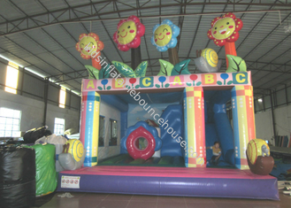 Water Park Flower Combo Airflow Bouncy Castle , Customized Kids Jumping Castle