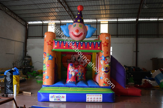 Inflatable circus clown bouncer combo full of digital painting funny inflatable clown themed jump with slide
