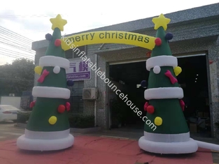 8OZ  Fabric Inflatable Christmas Arch With Digital Printing / Custom Advertising Inflatables