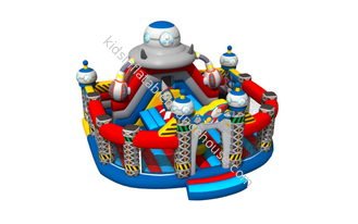Spaceship Themed Inflatable Fun City Round Shape For Amusement Park New Design Inflatable Big Fun City