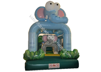 Cute Elephant Bouncy Inflatable Jump House For Kindergarten / Family Party