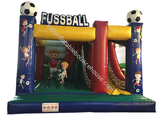 Inflatable soccer combo popular inflatable fussball jump with slide on sale customized inflatable football jump house