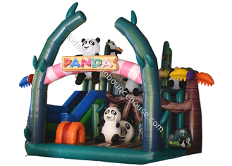 Cute Inflatable Panda Fun City / Inflatable Panda Forest Fun Amusement Park For Children