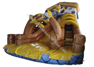 Big inflatable chick-chick dry slide new design inflatable farm slide inflatable chicken house dry slide