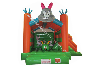 Carotte / Rabbite Combo Inflatable Jump House Strong Pvc Fire Resistance For Backyard