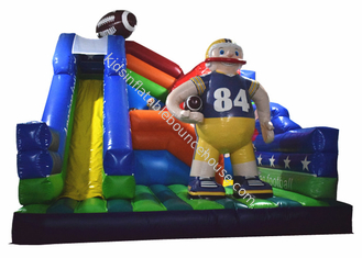 American Football Inflatable Fun City / Soccer Sport Games Bouncy Jump House Park With Slide