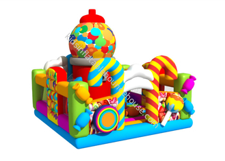 Digital Painting Colorful Candy 6x6.5x5.8m Inflatable Fun Park