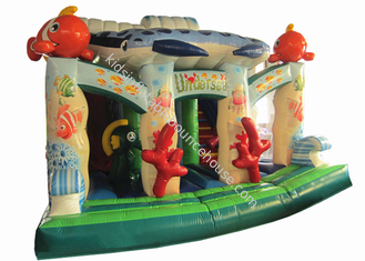 Beautiful Colourful Commercial Inflatable Water Slides Undersea World Theme 0.55mm Pvc Tarpaulin