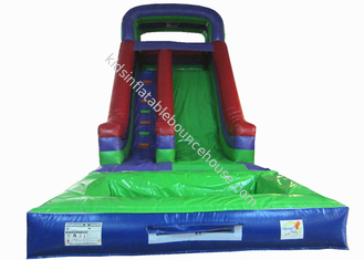 Dark Green Large Commercial Inflatable Water Slides / Bounce House With Slide