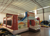 Wild inflatable western themed bouncer house PVC material inflatable farm house fun amusement park