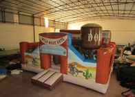 Wild inflatable western themed bouncer house PVC material inflatable farm house fun amusement park
