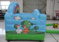 Outdoor Rainbow Farm Kids Inflatable Bounce House 0.55mm PVC 3 X 2m For Party