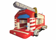 Firetruck Commercial Bounce House Quadruple Stitching  , Inflatable Jumping Castle 5 X 6m