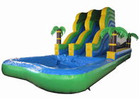 Summer 2017 palm trees inflatable water slide on sales inflatable single slide with water pool